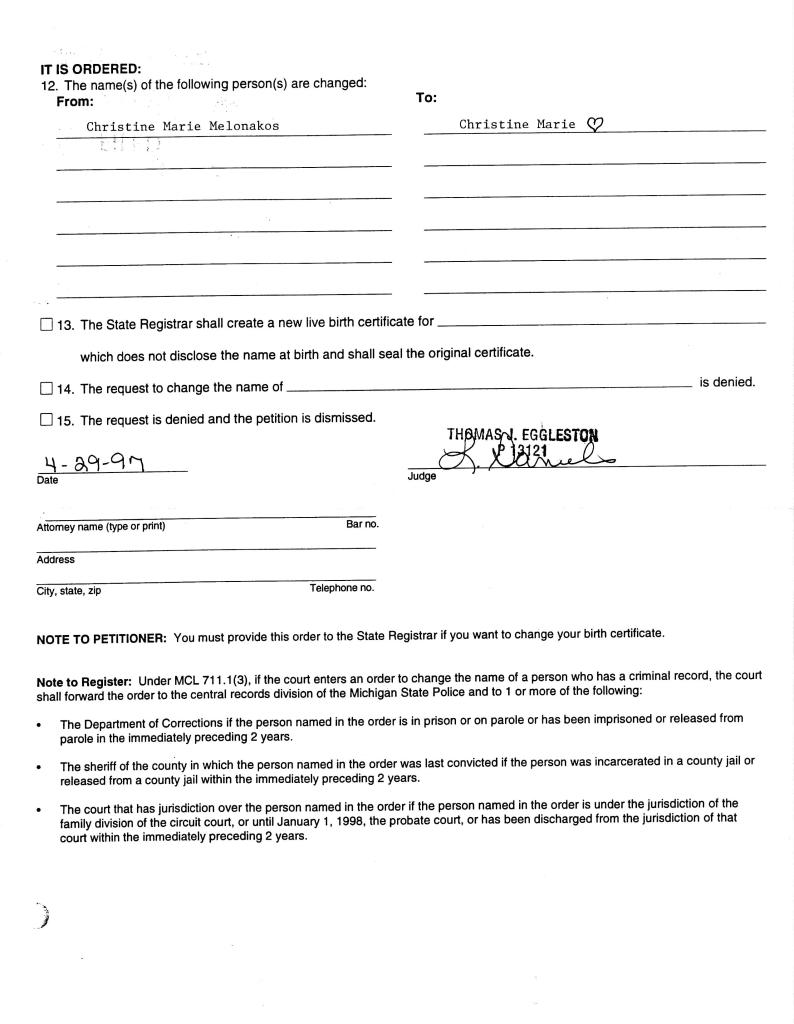 My Legal Last Name Surprises People name change back